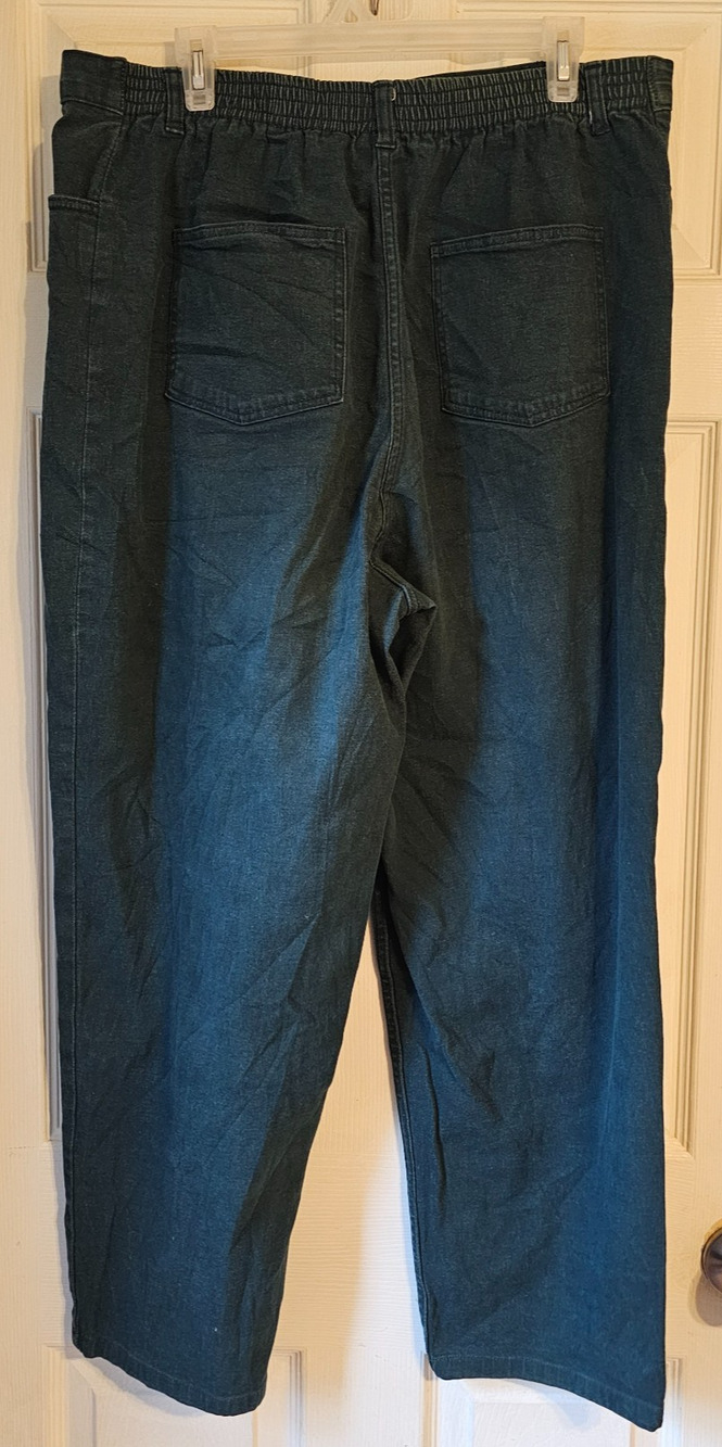 Blair Comfort Fit Jeans Elastic Waist Stretch Denim Dark Green Women’s 18W